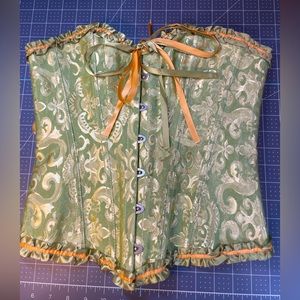 Green and gold corset